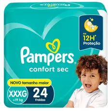 Fralda Pampers Confort Sec XXXG com 24un