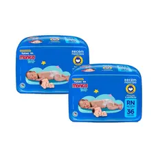 Kit 2 Fraldas Turma da Mônica Baby Jumbo RN com 36un cada