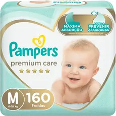 Fralda Pampers Premium Care Topíssima M com 160un