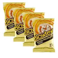 Kit 4 Pacotes Preservativo Blowtex Retardante C/ 3 Unidades Cada