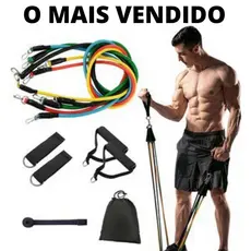 Kit Elástico Para Treino Exercícios Malhar Musculação Casa