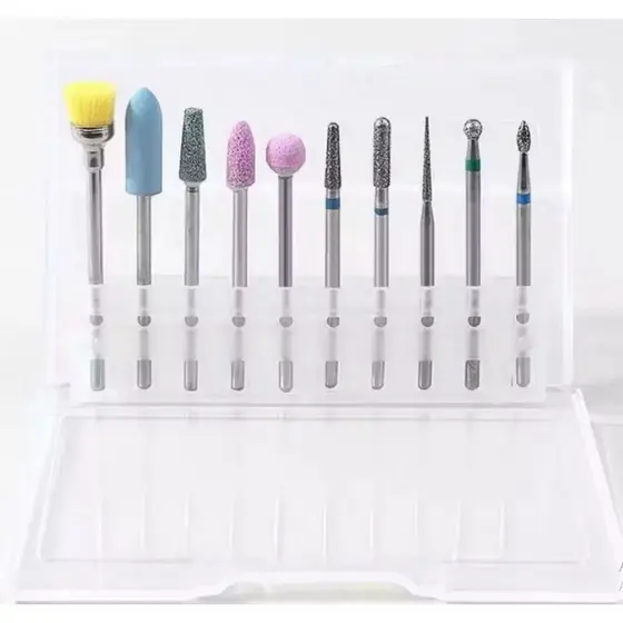 Kit 10 Brocas para Lixar Unhas Com caixa de armazenamento/ Polimento de Unhas Artísticas