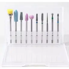 Kit 10 Brocas para Lixar Unhas Com caixa de armazenamento/ Polimento de Unhas Artísticas