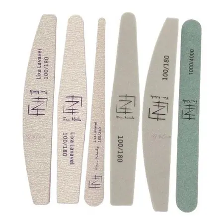 Kit Lixas De Unhas 6 Unidades Ergonômica Profissional - Fain Nails