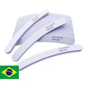 Kit 20 Lixas Banana 100/180 Para Unha De Gel Uv Acrilico Manicure Salão Fain Nails