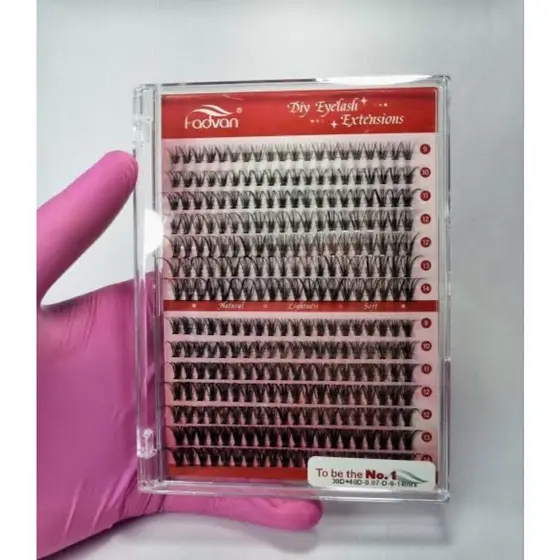 FADVAN 240 feixes de cílios individuais 10D+20D/30D+40D Mink Volume Cluster Faux Mixed Length 9-16mm Eyelashes Extension
