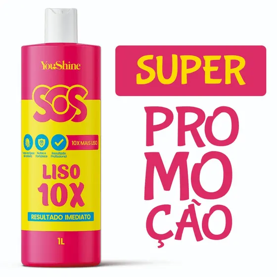 Progressiva Liso 10x SOS YouShine 1L Super Brilho Imediato Escova Resultado Profissional
