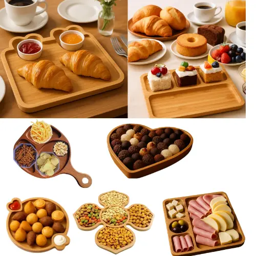 Petisqueira c/ Divisórias Bandeja p/ Frios em MDF Decorativa