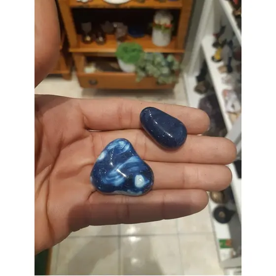 Ágata Azul Pedra Natural Mineral