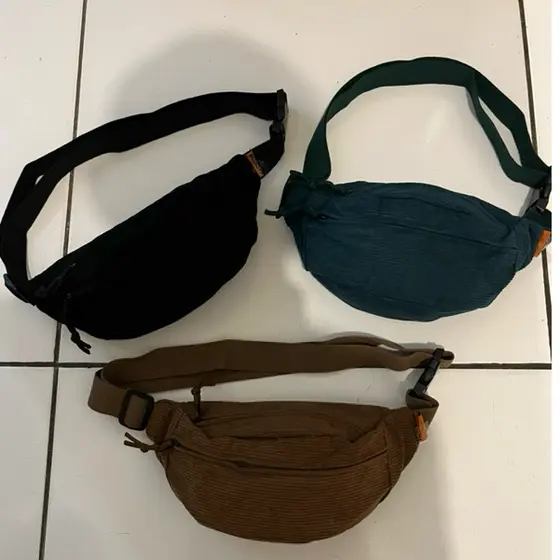 Bolsa De Cintura Pochete De Veludo Compacta