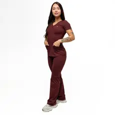 Conjunto Scrub Pijama Cirúrgico Verona Marrom Couro Toque geladinho