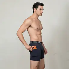 2x Cuecas Boxer Long Poliamida Com Bolso Treino Bike Esporte