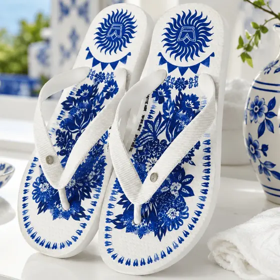 Chinelo Estampa Azulejo Português Antiderrapante Leve e Confortável