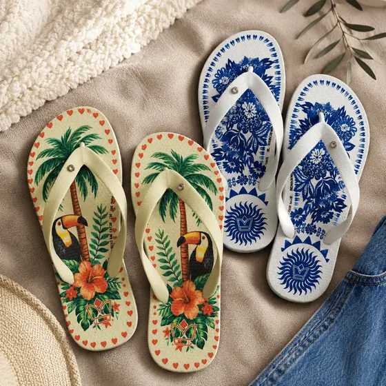 Kit 2 Chinelos Feminino Havares Estilo Moderno Confortável