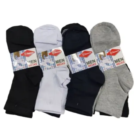 kit 6/12 pares Meia Masculina Cano Longo 40 ao 46 Algodao