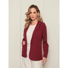 L1101 Blazer feminino alfaiataria Forrado Com Bolso