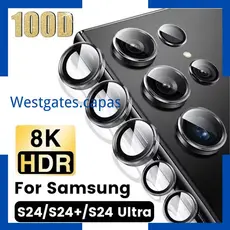 Pelicula Metal liso de vidro protetor de Lente Cãmera Para Samsung Galaxy A14 A15 A34 A55 A54 A16 S23 S24 FE S25 + ULTRA