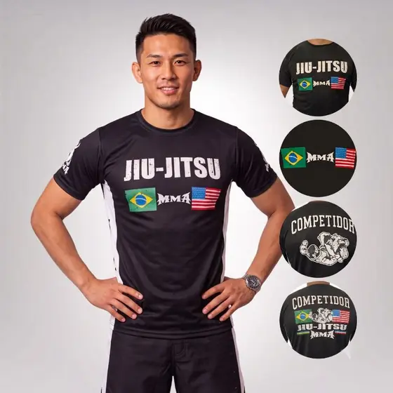 Camiseta Masculina Jiu Jitsu Competidor Dry Fit MMA Treino Academia