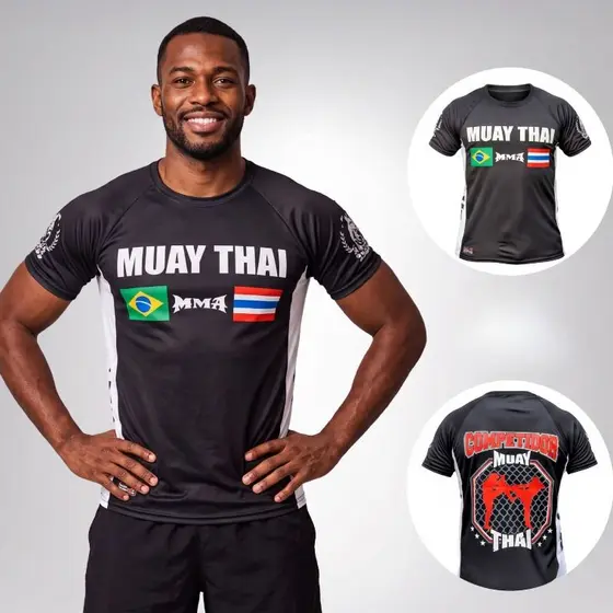 Camisa Muay Thai Competidor Dry Fit MMA Treino Academia