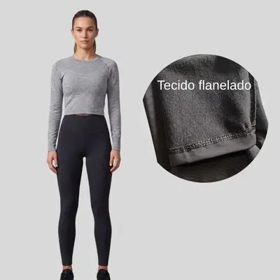 Calça Feminina Legging Flanelada Peluciada Térmica Inverno