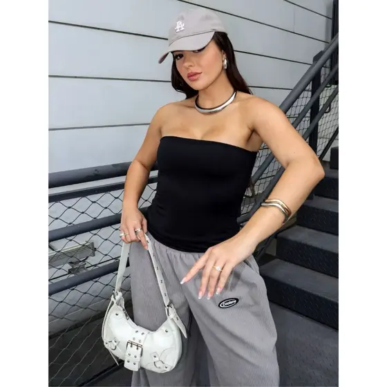 Tomara que caia  Tube Top Suplex Feminino Duplo  Tubinho Básico Suplex Blogueira Premium