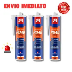 Kit 3 Silicones Selante Cola Pu 40 Flex Branco 380g
