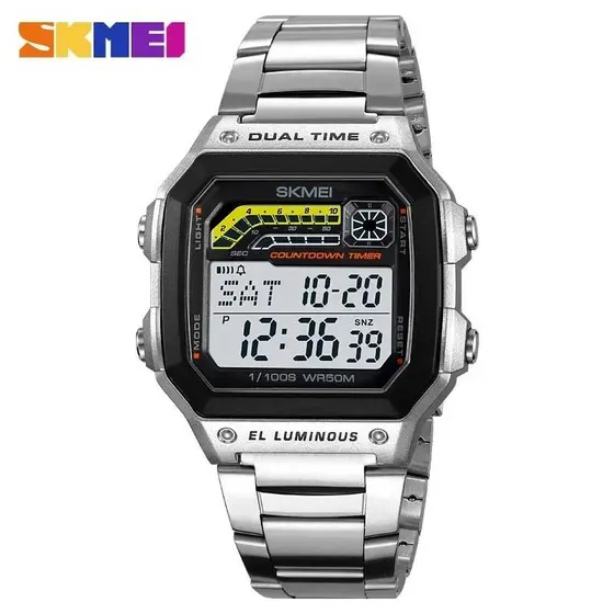 Skmei 2307 Masculino Contagem Regressiva Crono Cron么metro Rel贸gio De Pulso 5Bar 脌 Prova Dwaterproof 脕gua Despertador Luz Traseira Digital Esporte Reloj Hombre