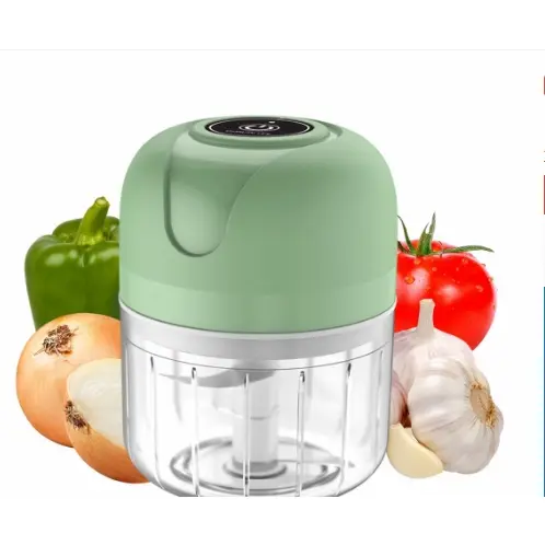 Mini Processador Elétrico Moedor Carne Vegetais Alho Fruta Amendoim Recarregável USB 250ml