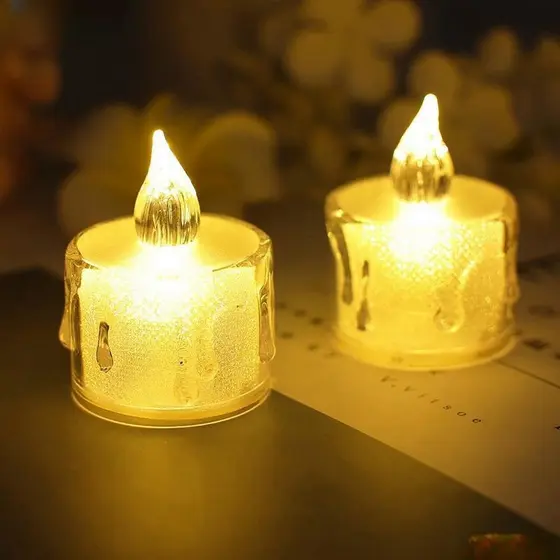 20 Unidades Vela Led Eletrônica Amarela Linda Decorativa Com s/Festa/Casamento/Decoração