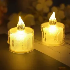 20 Unidades Vela Led Eletrônica Amarela Linda Decorativa Com s/Festa/Casamento/Decoração