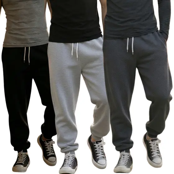 Calças Moletom Masculino/ 1, 2 ou 3 Peças Inverno Peluciada Grossa Confortável  Cordão ajuste bolso