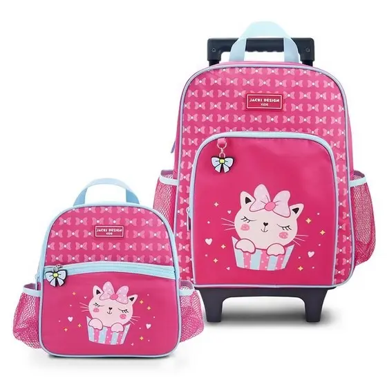 Conjunto de Mochila com Rodinhas e Lancheira Térmica Infantil 4750ml - Jacki Design | Brinde Incluso