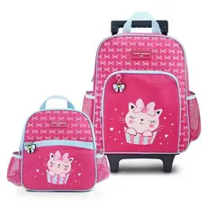Conjunto de Mochila com Rodinhas e Lancheira Térmica Infantil 4750ml - Jacki Design | Brinde Incluso