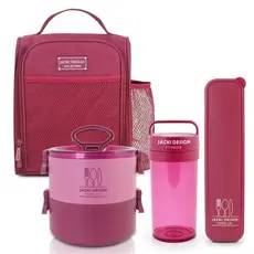 Conjunto da Linha Joy com Bolsa térmica, Porta talher, Pote de Marmita 2 Andares e Garrafa 430ml
