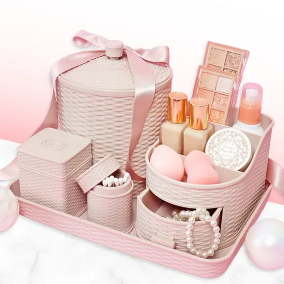 Kit Organizadores Rattan 5 Peças Jacki Design – Versátil para Qualquer Ambiente da Casa