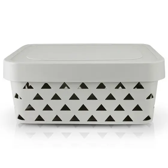 Cesto Organizador Plástico Com Tampa Decorativo Jacki Design