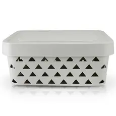 Cesto Organizador Plástico Com Tampa Decorativo Jacki Design