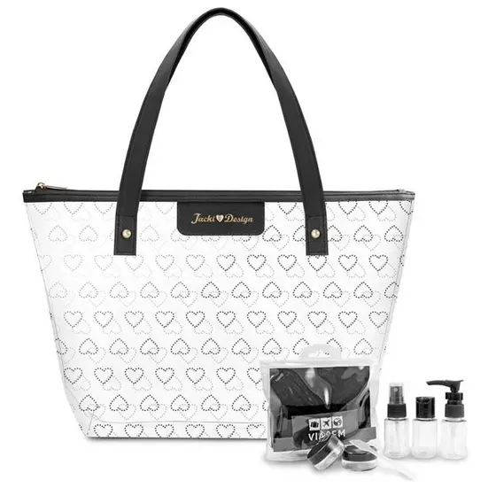 Kit de Bolsa Transparente e Frascos de Viagem de 7 Peças