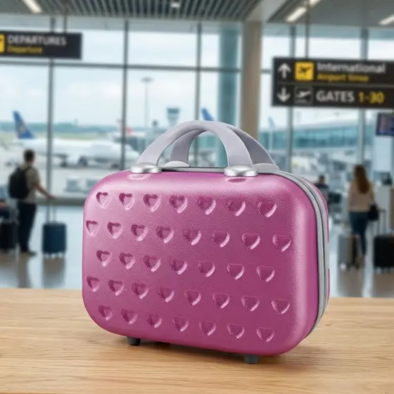 Frasqueira para Viagem - Leve e Espaçosa com melhor Custo-Benefício - Estampa de coração