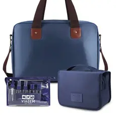 Kit Bolsa de Viagem + Necessaire + Frascos de Viagem 10 pcs - Jacki Design