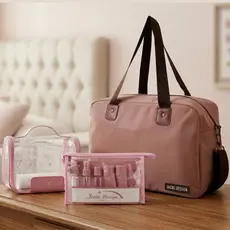 Kit Bolsa + Necessaire  + Conjunto de Frasco com melhor Custo-Beneficio para Viagem e passeio