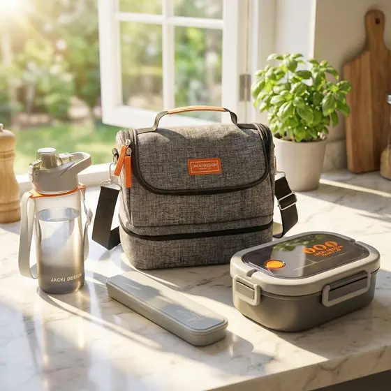 Kit Fitness - BPA Free Garrafa + Marmita + Bolsa termica + Porta Talher