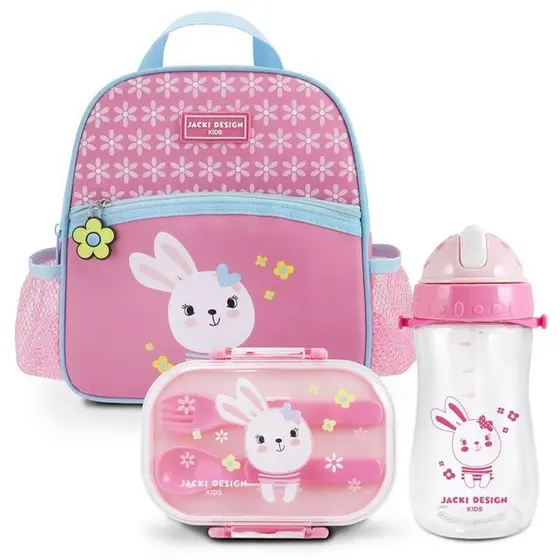 Conjunto de Lancheira Térmica 4750ml c/ Pote p/ Lanche de 2 Andares e Garrafa de 460ml - Jacki Design