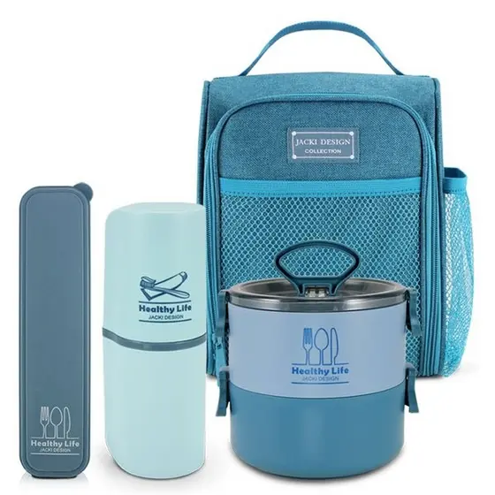 Conjunto Bolsa Térmica, Pote marmita,porta escova e Porta talher  - Jacki Design