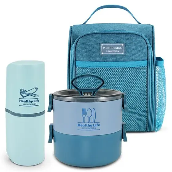 Conjunto Bolsa Térmica Pote Marmita Porta Escova e Pasta de Dente - Jacki Design