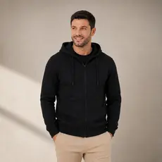 Moletom Com Zíper Liso Flanelado Masculino Dia dos Pais Casaco de Frio Com Capuz Envio Imediato Academia