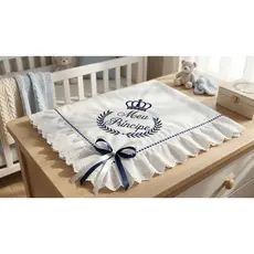 Manta de Lese Forrada para bebês / Manta infantil 70 x 80 Bordado Inglês-Fofinha