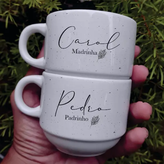 Xícara Personalizada 180ml Pais dos Noivos | Presente Casamento Porcelana padrinho madrinha