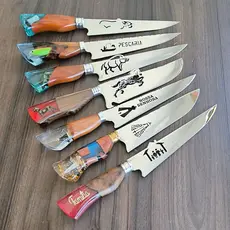 Faca churrasco Artesanal 8.5 polegadas cabo Resina Temáticas