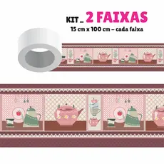 Faixa Decorativa para Cozinha - Kit com 2 Faixas Border Faixa Adesiva Decoração - UTENSÍLIOS COZINHA AIFX12